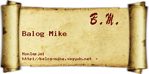 Balog Mike névjegykártya