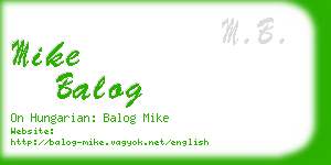 mike balog business card